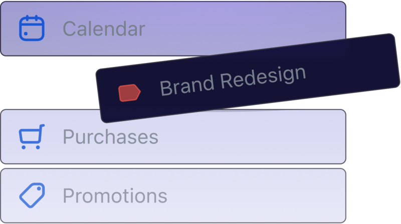 A group of 4 sample labels