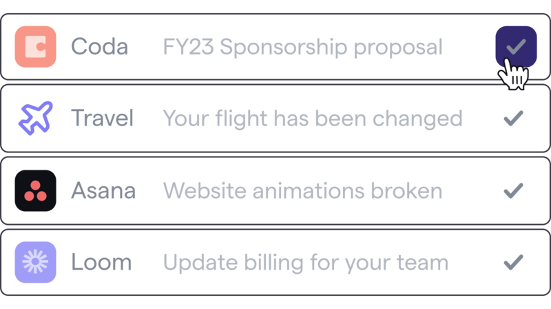 A group of 4 sample emails with a checkbox